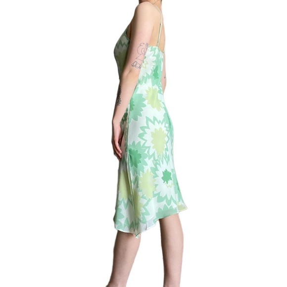 Express Vintage Green Floral Y2K Slip Dress - Picture 2 of 8